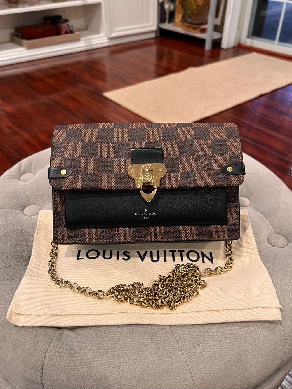 Louis Vuitton Vavin Damier Ebene Wallet on Chain (Microchip)
